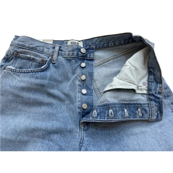 Agolde Dame High Rise Wide Leg Jeans Sz 30x31 In Showdown